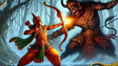 The mythological slaying of lavanasura